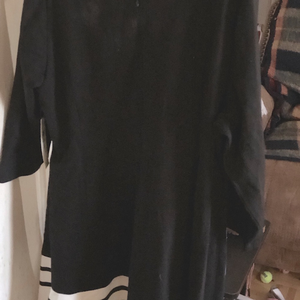 Black and off white dress